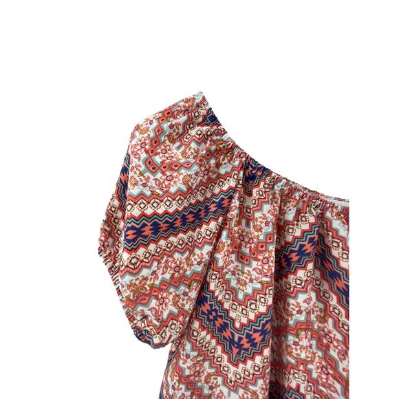 Necessary Objects Printed Short Sleeve Blouse Women's Size Small - Picture 2 of 5